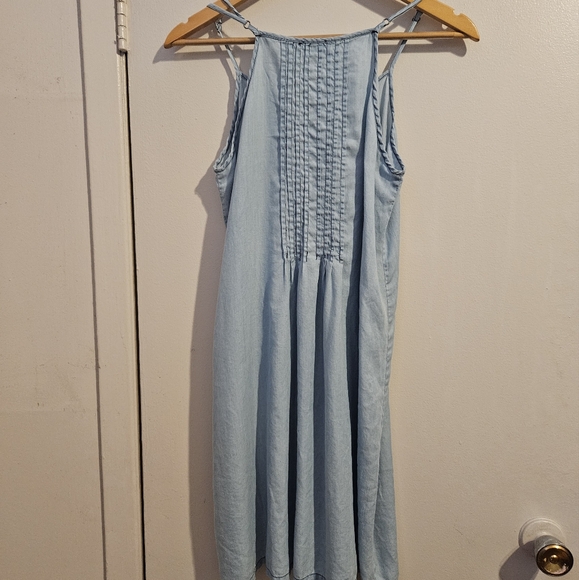 TRISTAN summer flirty lightweight pleated jean dress - Picture 2 of 3